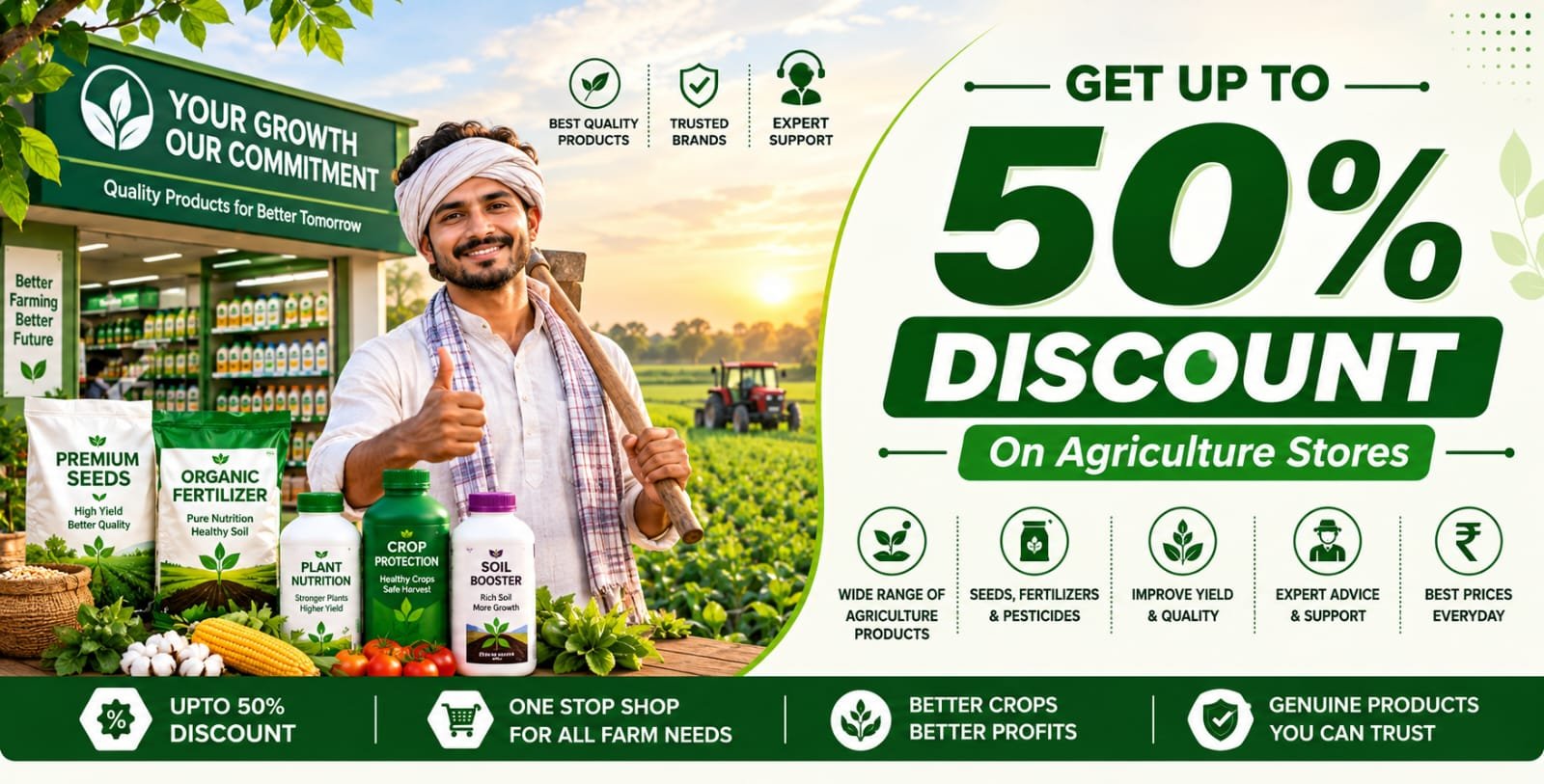 JeevanShatiCare Agriculture Store Discount Banner